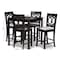 Baxton Studio Lenoir Gray Upholstered Espresso Finished 5-Piece Wood Pub Set 157-9594-9776 - alternate 6